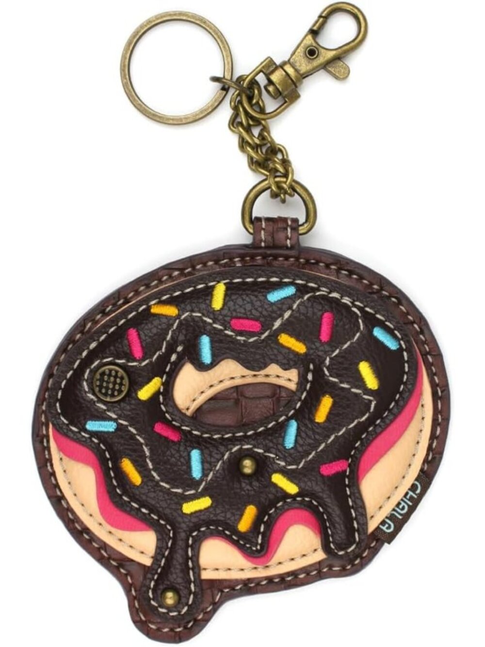 Chic Women's Decorative Key Fob & Coin Purse - Fun Donut Design Accessory
